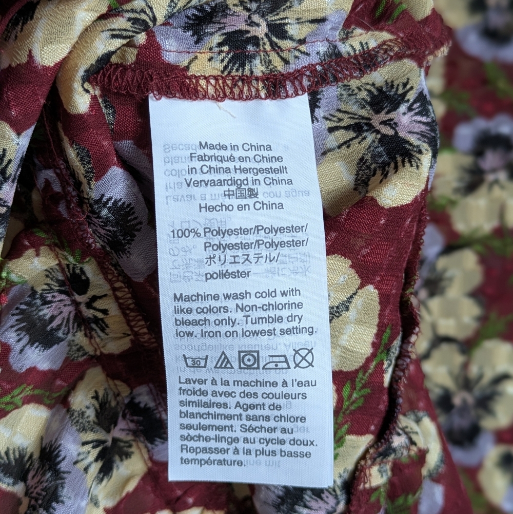 Madewell Ruffle Hem Top Blouse Viola Floral XS - Picture 13 of 16